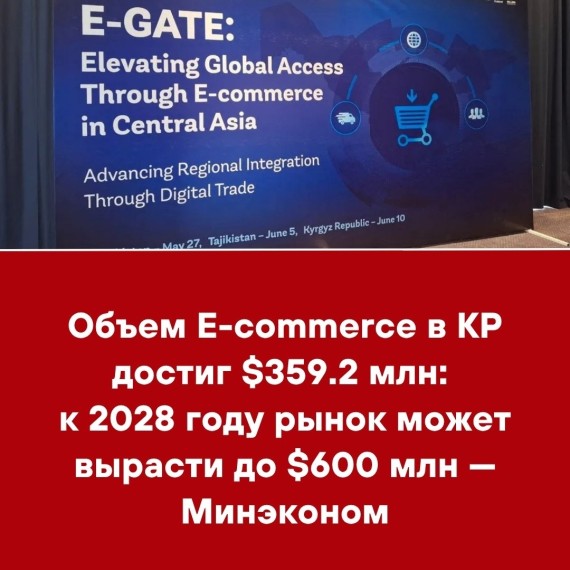 Объем E-commerce в КР достиг $359.2 млн: к 2028 рынок может вырасти до $600 млн ‒ Минэконом