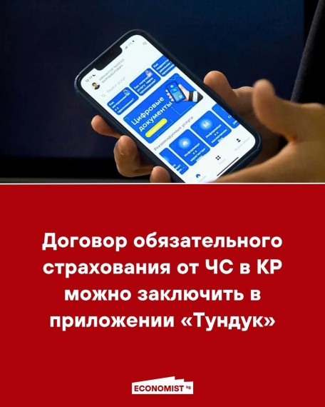 Договор обязательного страхования от ЧС в КР можно заключить в приложении «Тундук»