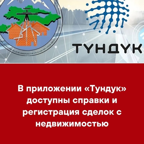 В приложении «Тундук» доступны справки и регистрация сделок с недвижимостью