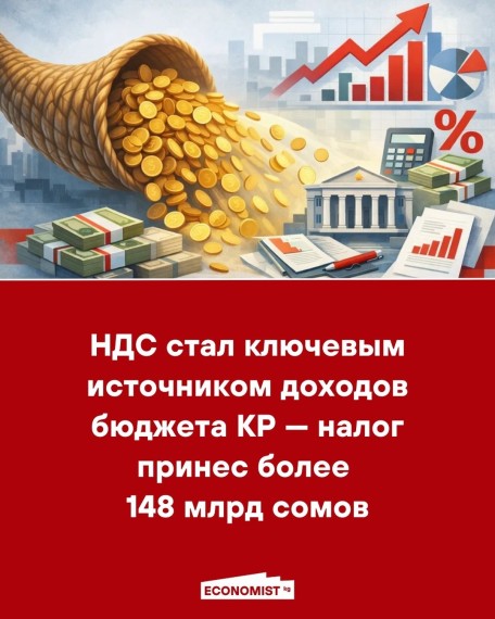 НДС стал ключевым источником доходов бюджета КР - налог принес более 148 млрд сомов