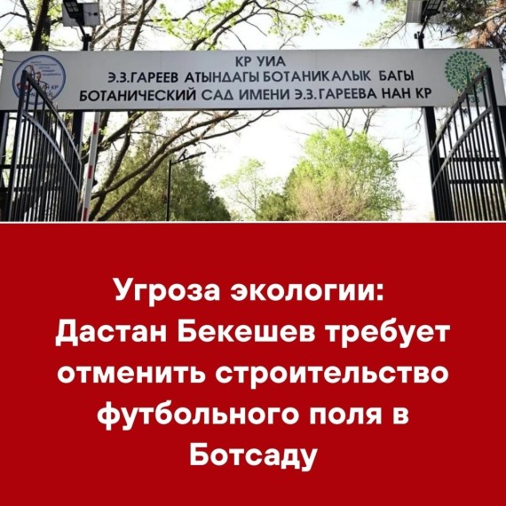 Угроза экологии: Дастан Бекешев требует отменить строительство футбольного поля в Ботсаду