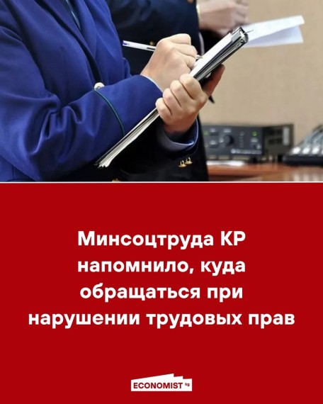 Минсоцтруда КР напомнило, куда обращаться при нарушении трудовых прав