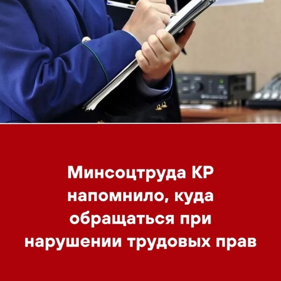 Минсоцтруда КР напомнило, куда обращаться при нарушении трудовых прав