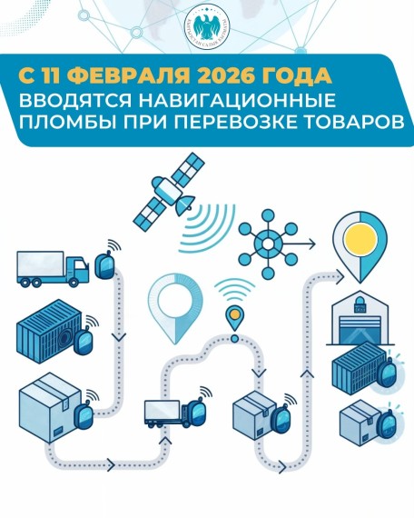 С 11 февраля 2026 года вводятся навигационные пломбы при перевозке товаров