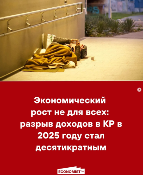 Экономический рост не для всех: разрыв доходов в КР в 2025 году стал десятикратным