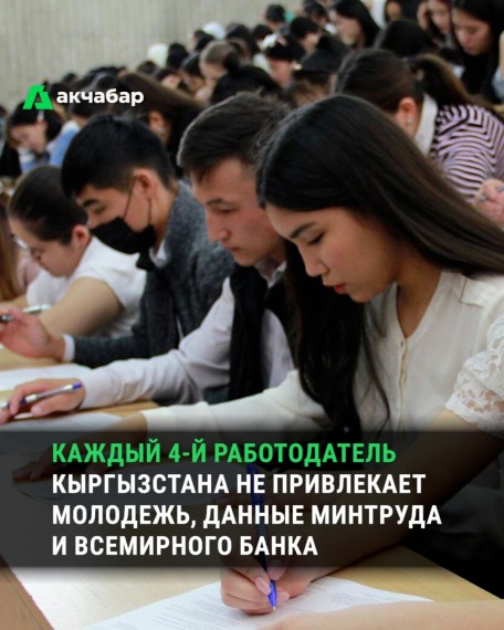 Каждый 4-й работодатель Кыргызстана не привлекает молодежь, данные минтруда и всемирного банка