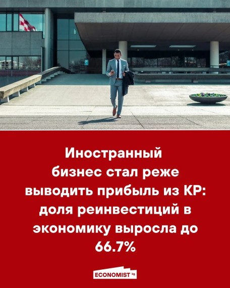 Иностранный бизнес стал реже выводить прибыль из КР: доля реинвестиций в экономику выросла до 66.7%