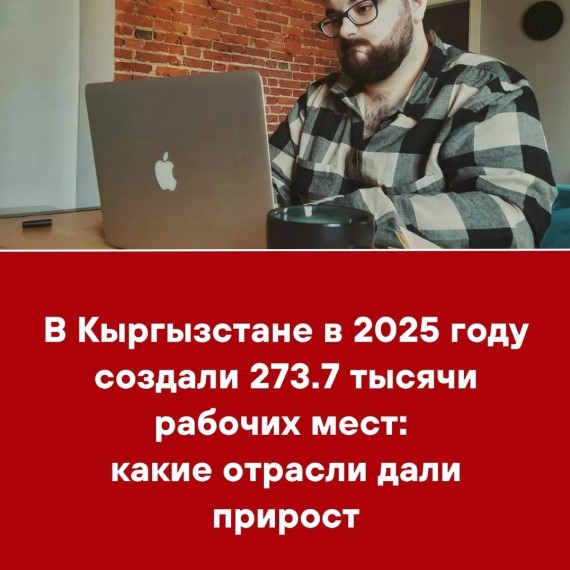 В Кыргызстане в 2025 году создали 273.7 тысячи рабочих мест: какие отрасли дали прирост